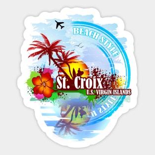 St. Croix Beach Style Party Sticker